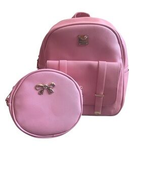 Maccinello Pink Mini Backpack + Matching Pouch 🎀💖 NWOT Set